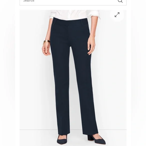 Talbots Newport Black pant size 6 trouser leg full length sits at waist NWT - Picture 1 of 7